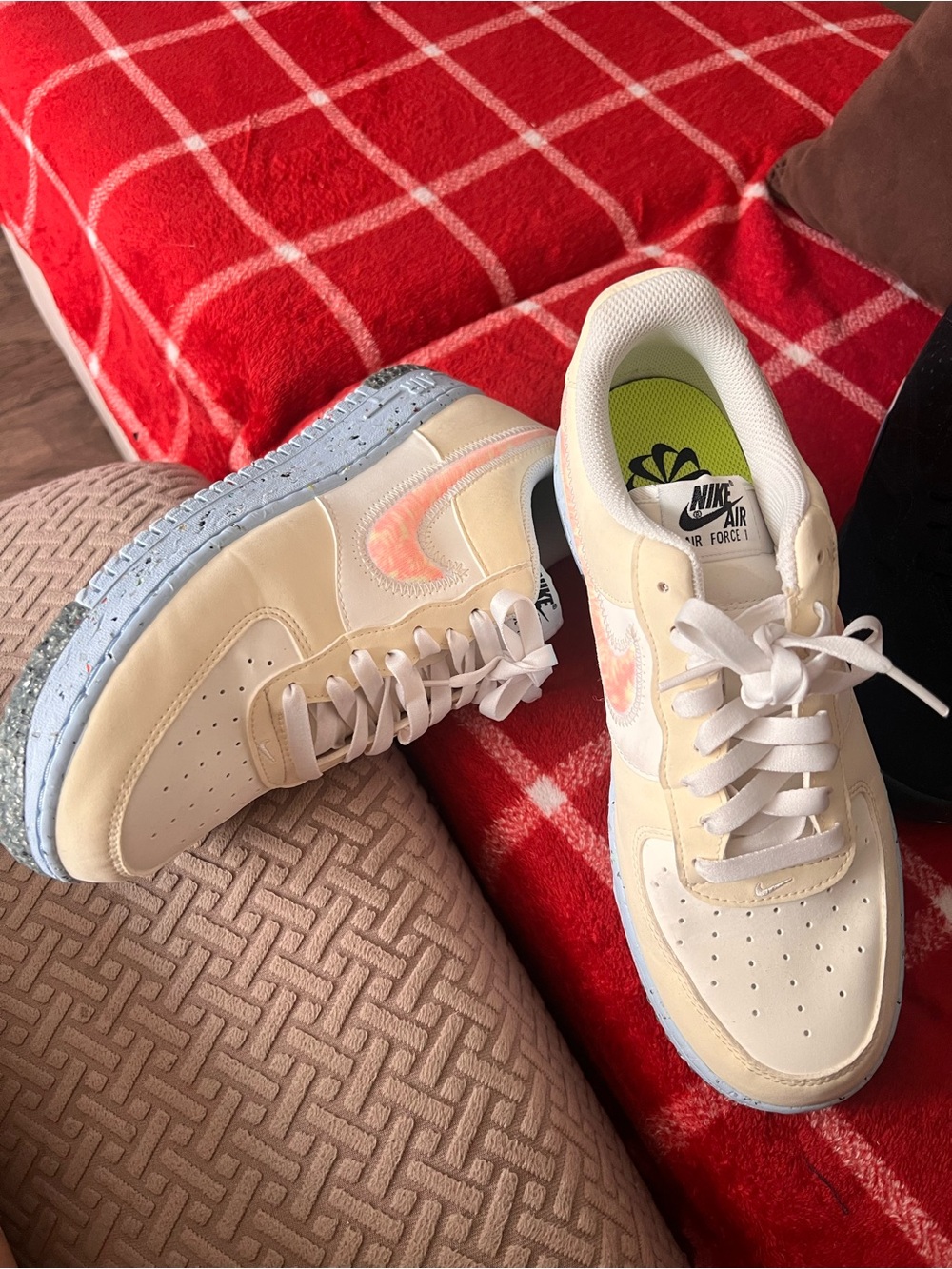 Nike White and Black Swoosh Shoe Interior Label